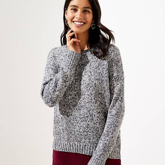 LOFT Sweaters Nwt Loft Womens Marled Crew Neck Sweater Poshmark